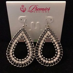 Premier Silver and Rhinestone Earrings